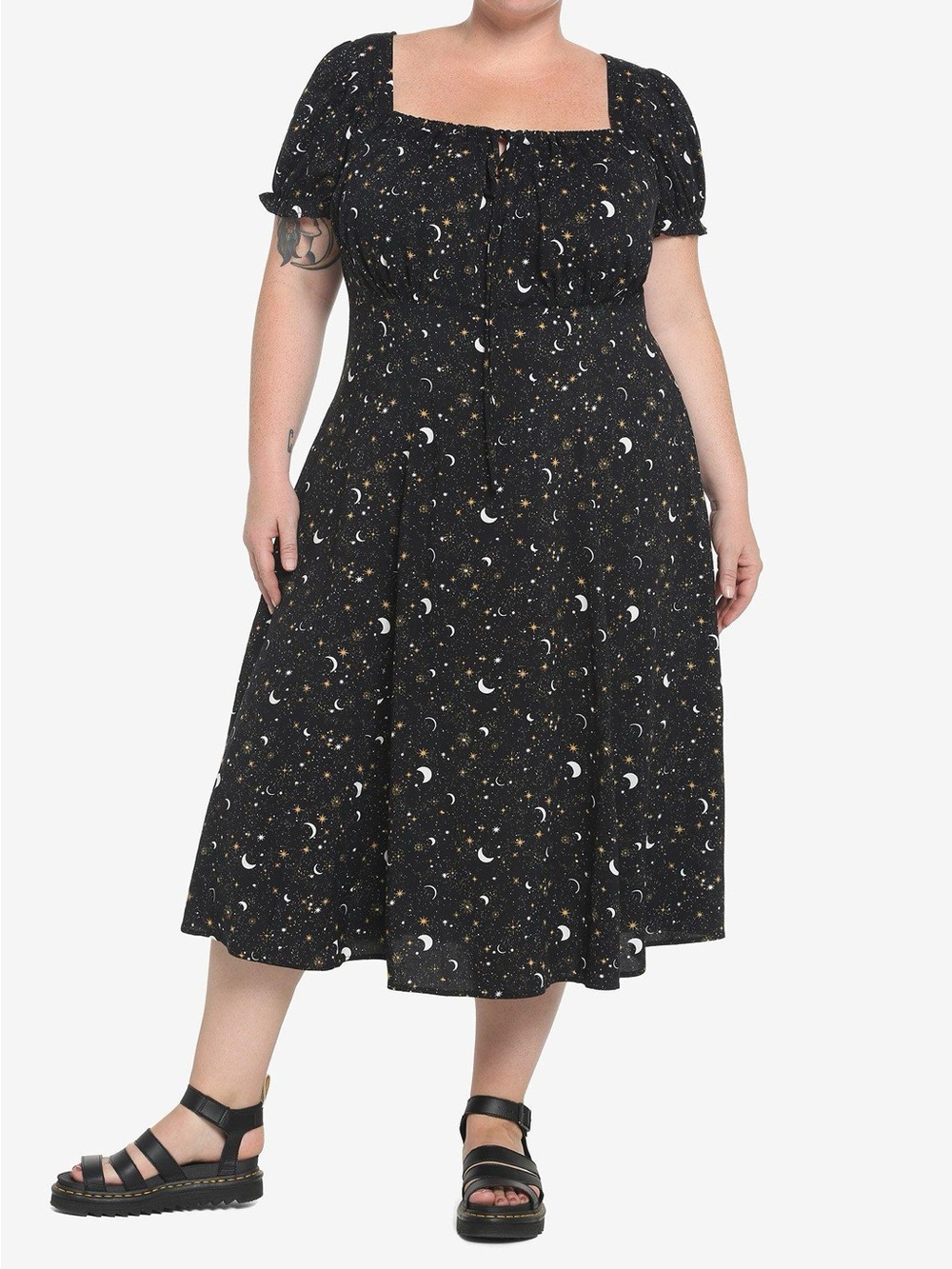 Hot Topic Ditsy Celestial Midi Dress Plus Size